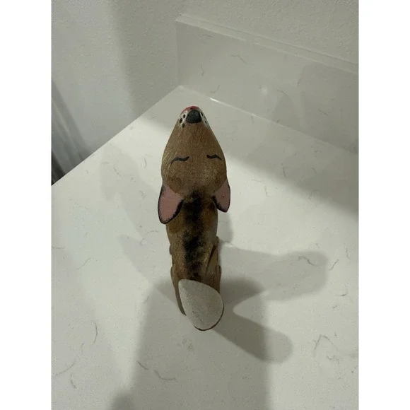 Vintage David Alvarez Signed Carved Wood Howling Coyote7 Folk Sculpture